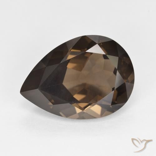 5.68ct Natural Marrón sombra cuarzo ahumado, En forma de pera, VVS