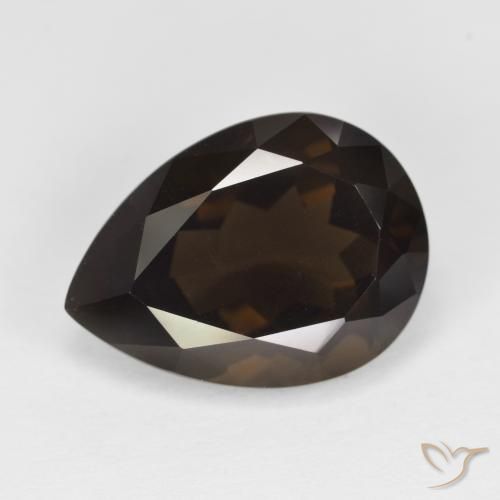 cuarzo ahumado Marrón oscuro natural de 6.28 ct, En forma de pera, VVS