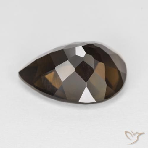 cuarzo ahumado Marrón oscuro natural de 6.28 ct, En forma de pera, VVS
