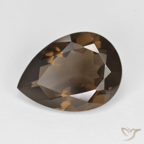 5.67ct Natural Marrón oscuro cuarzo ahumado, En forma de pera, VVS