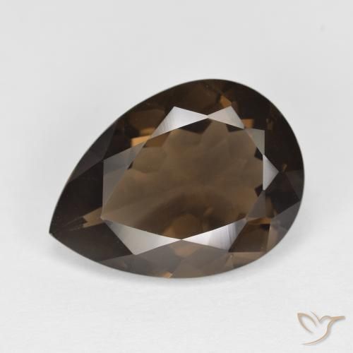 cuarzo ahumado Marrón oscuro natural de 5.67 ct, En forma de pera, VVS
