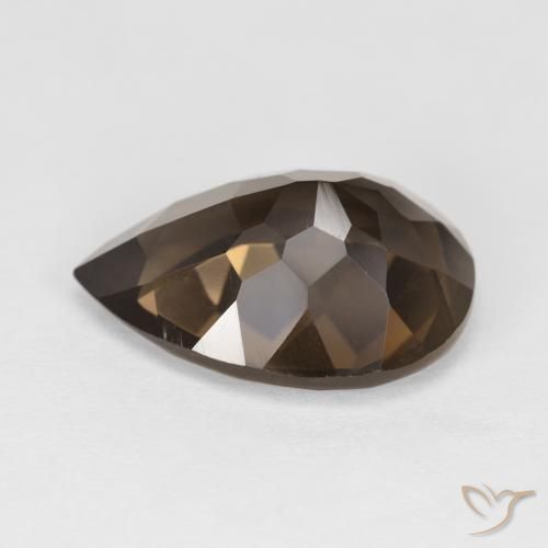cuarzo ahumado Marrón oscuro natural de 5.67 ct, En forma de pera, VVS