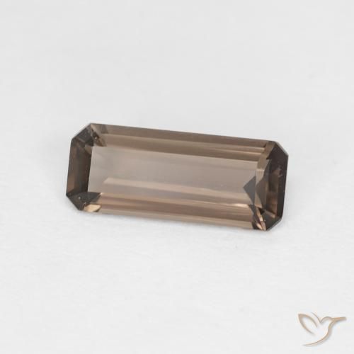 0.86ct Natural Medium Dark-Brown cuarzo ahumado, corte esmeralda, VVS