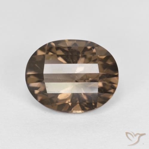 cuarzo ahumado Moca claro natural de 2.47 ct, Ovalada, VS
