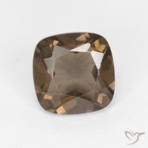 0.90ct Natural Marrón claro cuarzo ahumado, Forma Cojín, VVS-VS