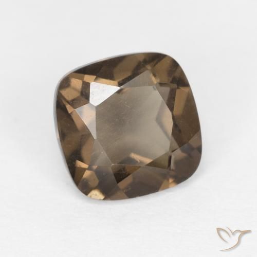 cuarzo ahumado Marrón claro natural de 0.90 ct, Forma Cojín, VVS-VS