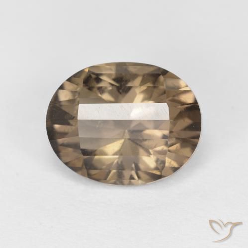 2.66ct Natural Medium Light-Brown cuarzo ahumado, Ovalada, VS