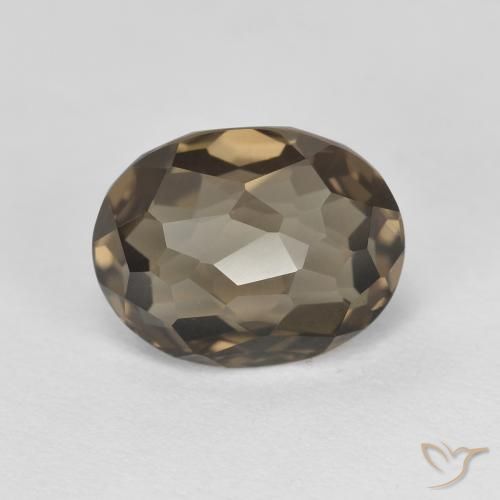 2.74ct Natural Marrón madera cuarzo ahumado, Ovalada, VVS