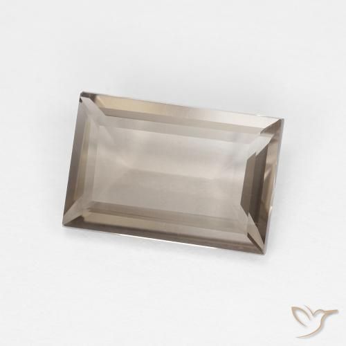 1.36ct Natural Marrón neutral claro cuarzo ahumado, Corte Baguette, VVS