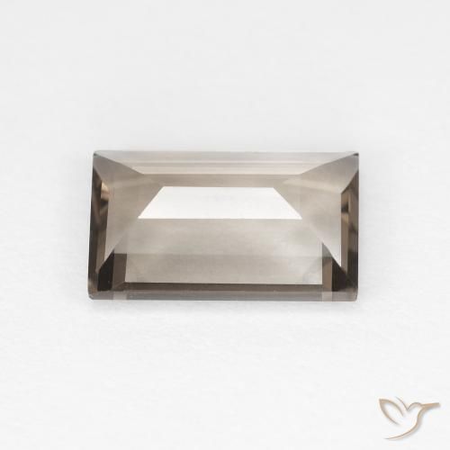 cuarzo ahumado Marrón neutral claro natural de 1.36 ct, Corte Baguette, VVS