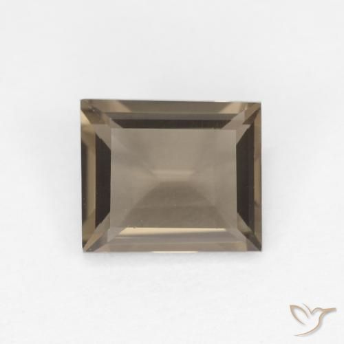 0.86ct Natural Marrón cálido cuarzo ahumado, Corte Baguette, VVS