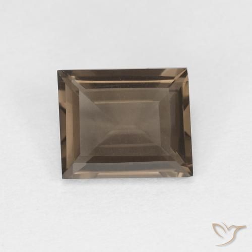 0.85ct Natural Marrón nuez cuarzo ahumado, Corte Baguette, VVS