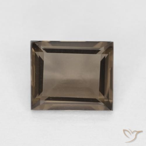 0.86ct Natural Medium Dark-Brown cuarzo ahumado, Corte Baguette, VVS