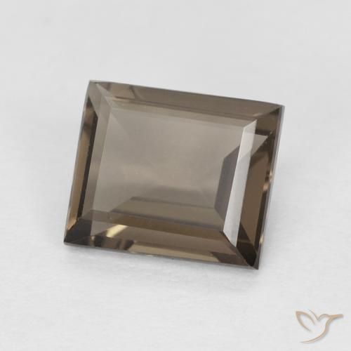 cuarzo ahumado Medium Dark-Brown natural de 0.86 ct, Corte Baguette, VVS
