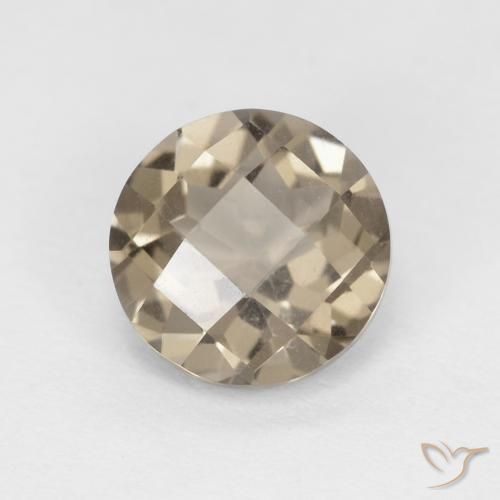 1.26ct Natural Marrón café claro cuarzo ahumado, Redondo, VVS