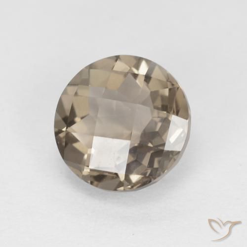 cuarzo ahumado Marrón claro natural de 1.26 ct, Redondo, VVS