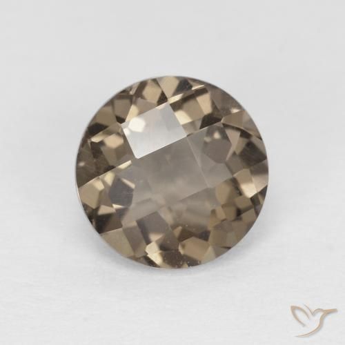 1.27ct Natural Marrón sombra cuarzo ahumado, Redondo, VVS