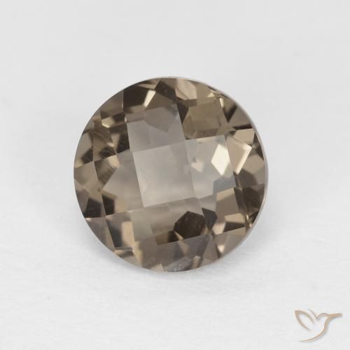 cuarzo ahumado Marrón sombra natural de 1.27 ct, Redondo, VVS