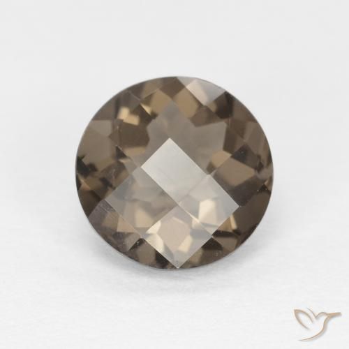 1.13ct Natural Marrón medio cuarzo ahumado, Redondo, VVS