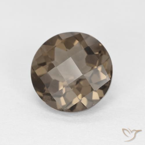 cuarzo ahumado Marrón medio natural de 1.13 ct, Redondo, VVS