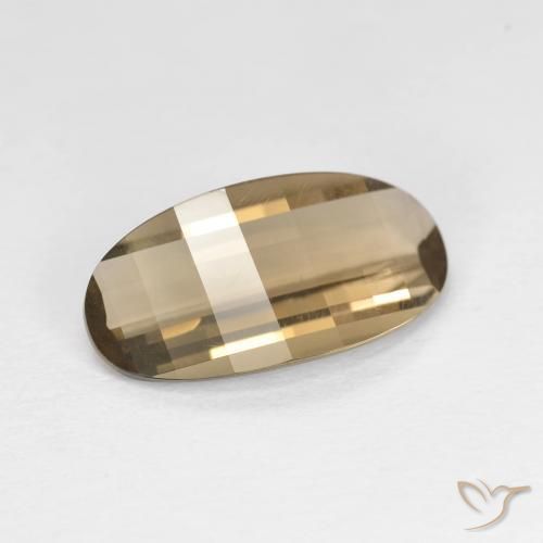 cuarzo ahumado Moca claro natural de 2.42 ct, Ovalada, VVS