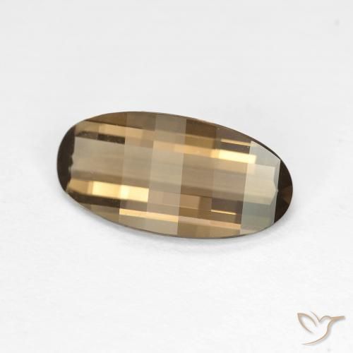 cuarzo ahumado Moca claro natural de 2.28 ct, Ovalada, VVS