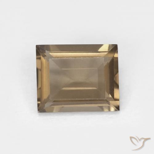 0.88ct Natural Medium Light-Brown cuarzo ahumado, Corte Baguette, VVS