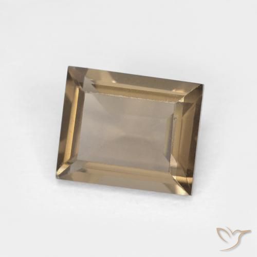 cuarzo ahumado Medium Light-Brown natural de 0.88 ct, Corte Baguette, VVS