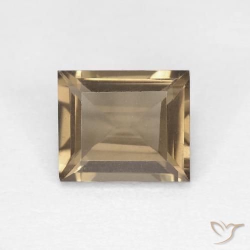 0.89ct Natural Moca claro cuarzo ahumado, Corte Baguette, VVS