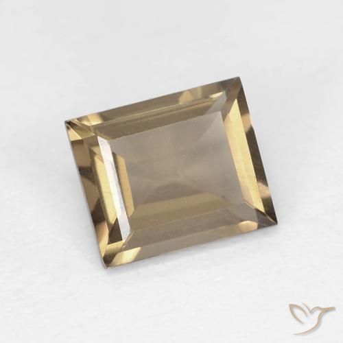 cuarzo ahumado Moca claro natural de 0.89 ct, Corte Baguette, VVS