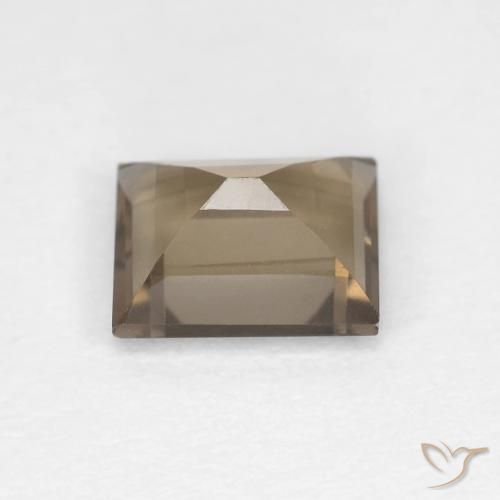 cuarzo ahumado Moca claro natural de 0.89 ct, Corte Baguette, VVS