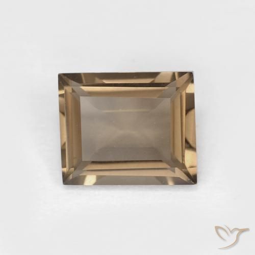0.87ct Natural Medium Light-Brown cuarzo ahumado, Corte Baguette, VVS