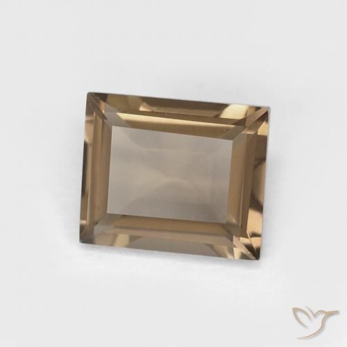 cuarzo ahumado Medium Light-Brown natural de 0.87 ct, Corte Baguette, VVS