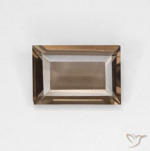 1.36ct Natural Marrón claro cuarzo ahumado, Corte Baguette, VVS