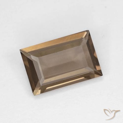 cuarzo ahumado Marrón claro natural de 1.36 ct, Corte Baguette, VVS