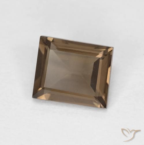 cuarzo ahumado Moca claro natural de 0.87 ct, Cuadrado, VVS