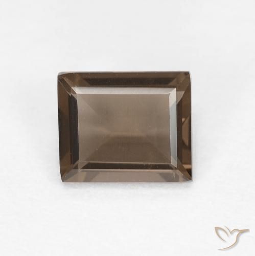 0.82ct Natural Marrón nogal cuarzo ahumado, Corte Baguette, VVS