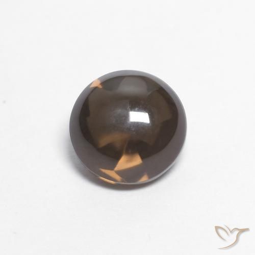 0.88ct Natural Marrón oscuro cuarzo ahumado, Redondo, Transparente