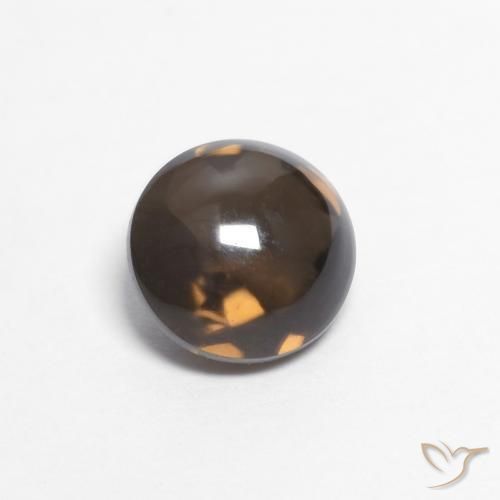 cuarzo ahumado Marrón oscuro natural de 0.88 ct, Redondo, Transparente