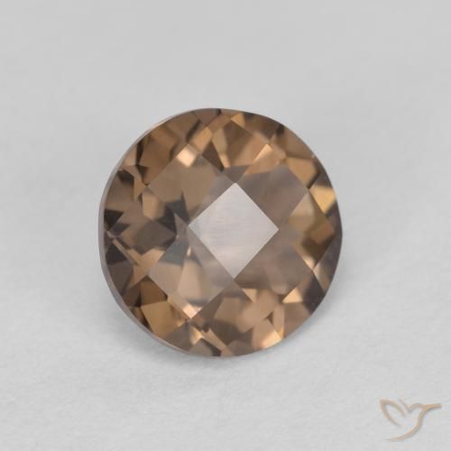 cuarzo ahumado Marrón claro natural de 1.19 ct, Redondo, VVS