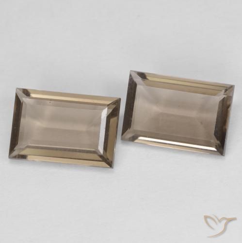 2.82ctw Natural Marrón cálido cuarzo ahumado, Corte Baguette, VVS