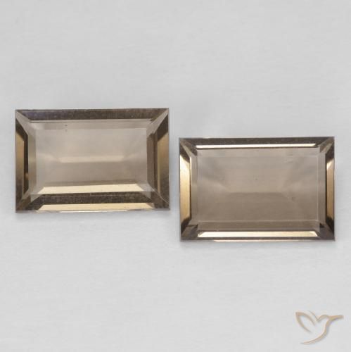 Gemas de cuarzo ahumado Marrón cálido natural de 2.82 ct, Corte Baguette, VVS