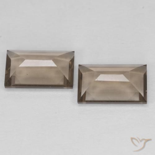 Gemas de cuarzo ahumado Marrón cálido natural de 2.82 ct, Corte Baguette, VVS