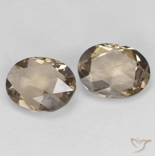 Gemas de cuarzo ahumado Marrón madera natural de 2.25 ct, Ovalada, VVS