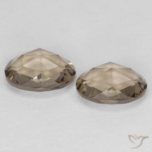 Gemas de cuarzo ahumado Marrón madera natural de 2.25 ct, Ovalada, VVS