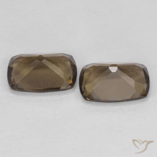 Gemas de cuarzo ahumado Medium Light-Brown natural de 1.65 ct, Forma Cojín, VVS