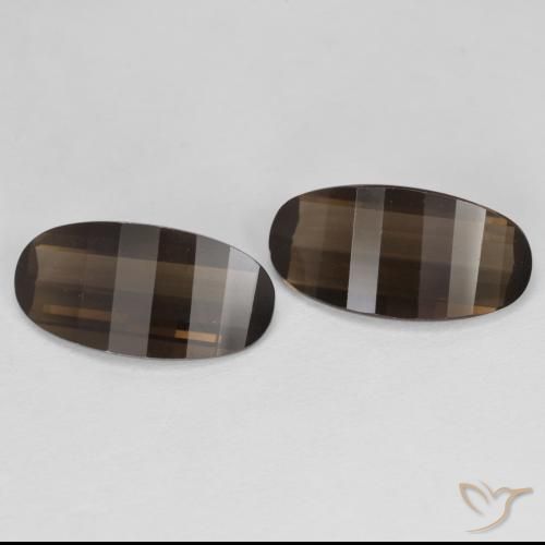 Gemas de cuarzo ahumado Marrón nogal natural de 4.94 ct, Ovalada, VVS