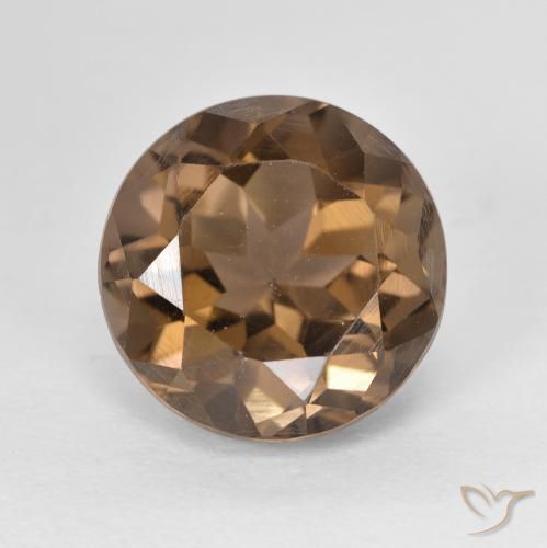 5.06ct Natural Marrón cálido cuarzo ahumado, Redondo, VVS-VS