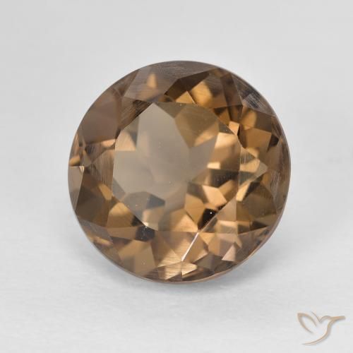 cuarzo ahumado Marrón cálido natural de 5.06 ct, Redondo, VVS-VS