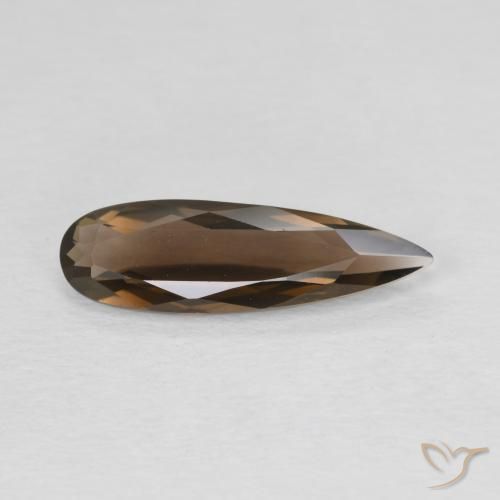 cuarzo ahumado Marrón medio natural de 1.61 ct, En forma de pera, VVS